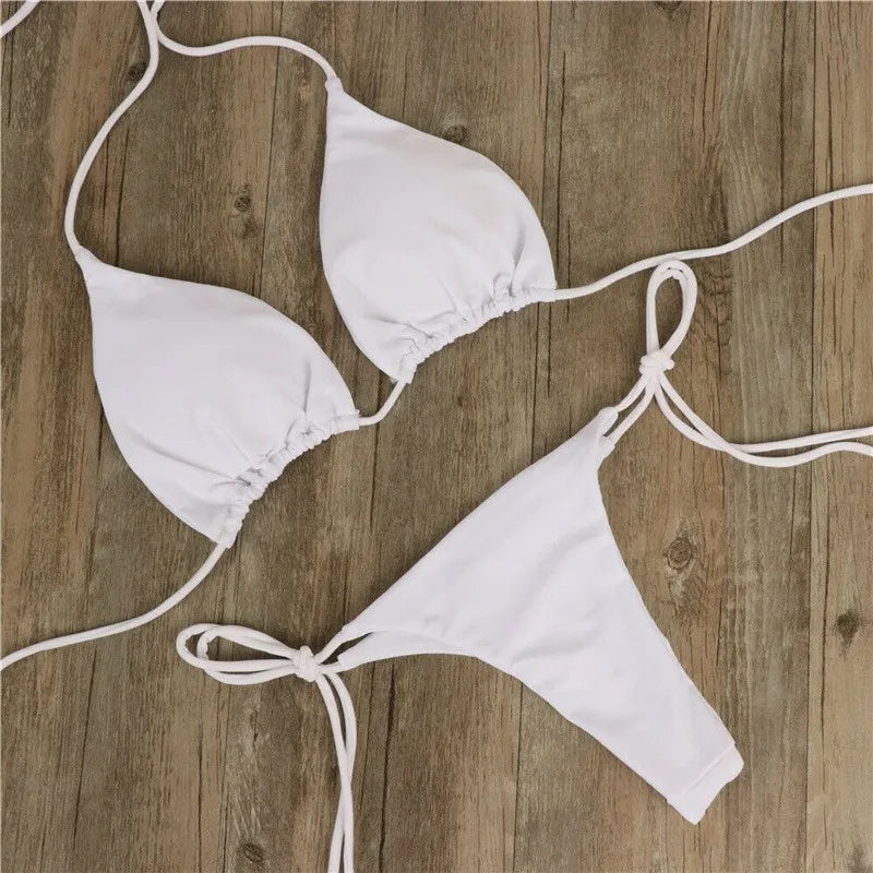 Summer Bikini Set for Women - Push-Up Padded Bra & Thong Two-Piece Swimwear