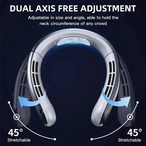 8000Mah USB Hanging Neck Fan Portable Bladeless Mini Rechargeable Mute LED Digital Display Electric Air Cooler Handheld